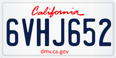 CA license plate 6VHJ652