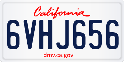 CA license plate 6VHJ656