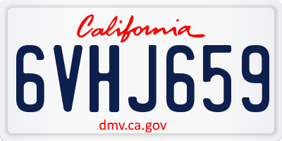 CA license plate 6VHJ659