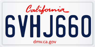 CA license plate 6VHJ660