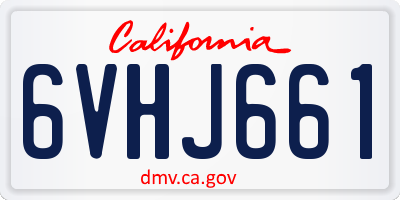 CA license plate 6VHJ661