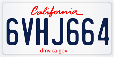 CA license plate 6VHJ664