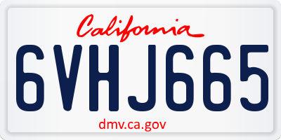 CA license plate 6VHJ665