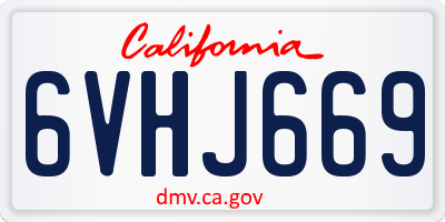 CA license plate 6VHJ669
