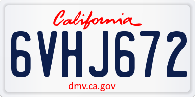 CA license plate 6VHJ672