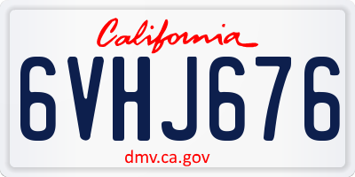 CA license plate 6VHJ676