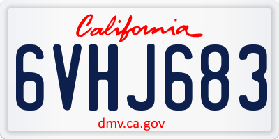CA license plate 6VHJ683