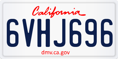 CA license plate 6VHJ696