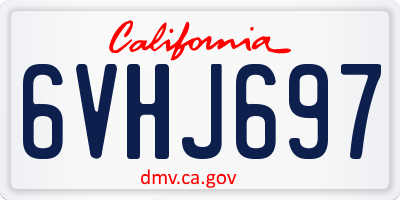 CA license plate 6VHJ697