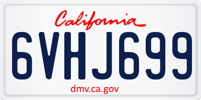 CA license plate 6VHJ699