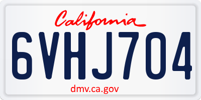 CA license plate 6VHJ704