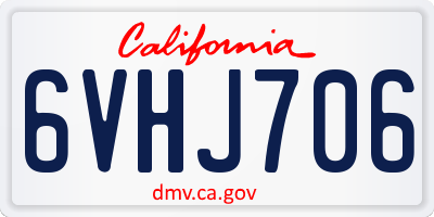 CA license plate 6VHJ706