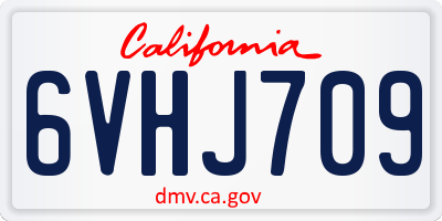 CA license plate 6VHJ709