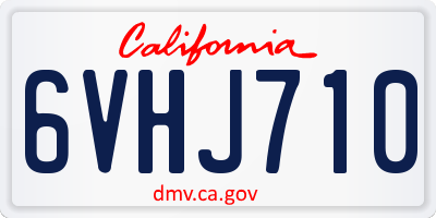 CA license plate 6VHJ710