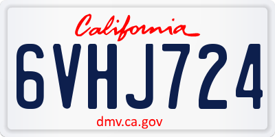 CA license plate 6VHJ724