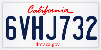 CA license plate 6VHJ732