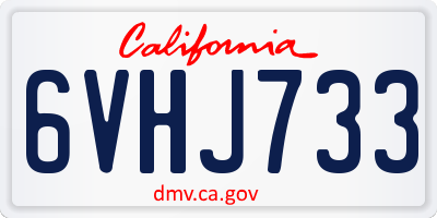 CA license plate 6VHJ733