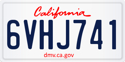 CA license plate 6VHJ741
