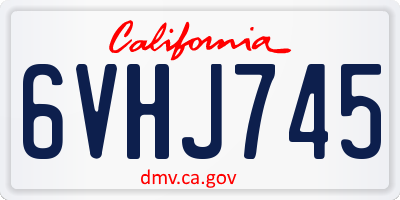 CA license plate 6VHJ745