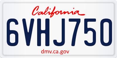CA license plate 6VHJ750