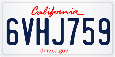 CA license plate 6VHJ759