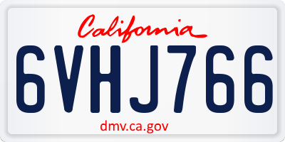 CA license plate 6VHJ766