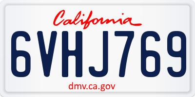 CA license plate 6VHJ769
