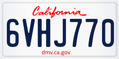 CA license plate 6VHJ770