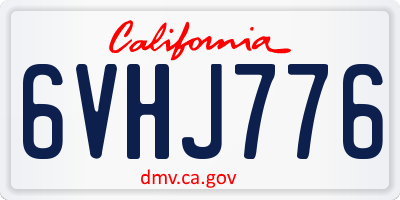 CA license plate 6VHJ776