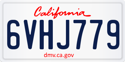 CA license plate 6VHJ779