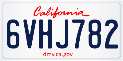 CA license plate 6VHJ782