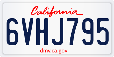 CA license plate 6VHJ795