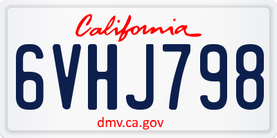 CA license plate 6VHJ798