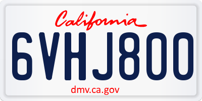 CA license plate 6VHJ800
