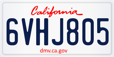 CA license plate 6VHJ805