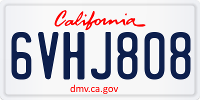 CA license plate 6VHJ808