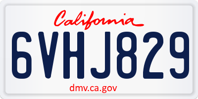 CA license plate 6VHJ829