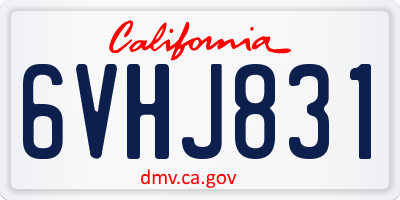 CA license plate 6VHJ831