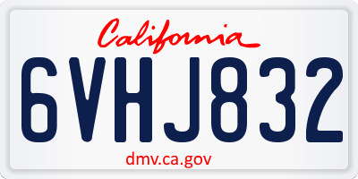 CA license plate 6VHJ832