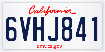 CA license plate 6VHJ841