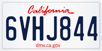 CA license plate 6VHJ844