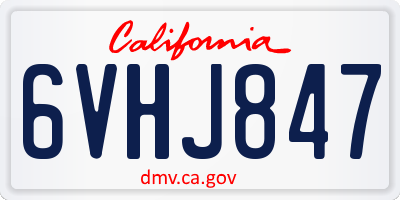 CA license plate 6VHJ847