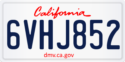 CA license plate 6VHJ852