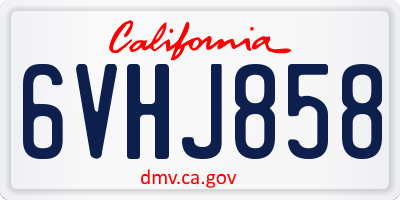 CA license plate 6VHJ858
