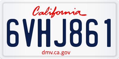 CA license plate 6VHJ861