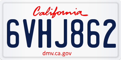 CA license plate 6VHJ862