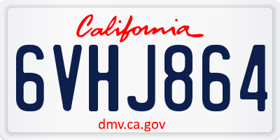 CA license plate 6VHJ864
