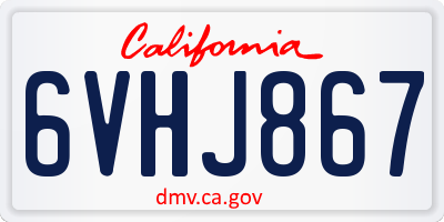 CA license plate 6VHJ867