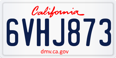 CA license plate 6VHJ873