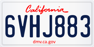 CA license plate 6VHJ883